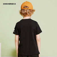Converse 匡威童装男女童短袖T恤夏季儿童纯棉舒适大小童T恤上衣 正黑色 160 /80 【身高158-170cm】