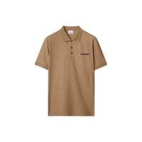 Burberry博柏利男士驼色棉质Logo字母刺绣短袖时尚Polo衫