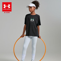 安德玛（Under Armour）儿童T恤女大童春季舒适休闲运动短袖T恤儿童运动短袖T恤251220173 黑色 130