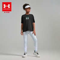 安德玛（Under Armour）儿童T恤女大童春季舒适休闲运动短袖T恤儿童运动短袖T恤251220173 黑色 160
