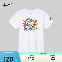 NIKE 耐克 童装男童短袖t恤2025夏季新童趣篮球印花儿童舒适上衣