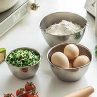下村工业 SHIMOMURA 下村工业 日本进口不锈钢打蛋盆 3个装