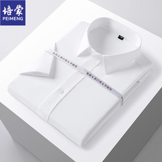 金盾 KIN DON夏季正装衬衫商务休闲西装纯色抗皱免烫弹力衬衣男 蓝色 43