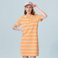 条纹短袖连衣裙女英伦风套头polo裙子夏季女装