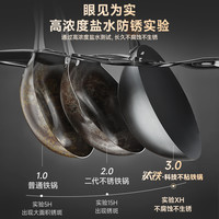 爱仕达钛铁不粘锅无涂层炒锅钛锅铁锅店 【粘锅包退 精美礼盒】34CM 钛铁不粘炒锅+【玻璃盖】+送不锈钢铲