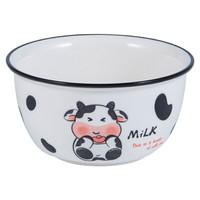 碗ins风奶牛碗盘子组合宿舍家用高颜值陶瓷碗盘餐具 嘟嘟奶牛-4件套