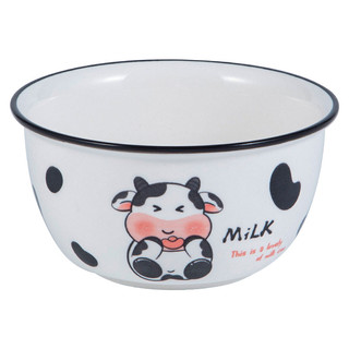 碗ins风奶牛碗盘子组合宿舍家用高颜值陶瓷碗盘餐具 4.75英寸新佩碗-2个装