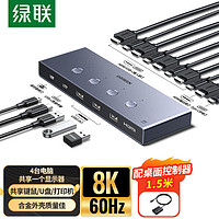 绿联 KVM切换器二进一出 HDMI2.1切屏器8k60Hz高清2进1USB打印共享器电脑共享显示器 2.1版