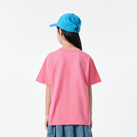 巴拉巴拉男童短袖T恤夏女童纯棉宽松亲子装时尚休闲百搭 桃红60440 150cm