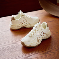 KAPPA卡帕男鞋运动鞋男网面透气春季老爹鞋轻便舒适跑步鞋子男 C65D冬日白/棕色 42