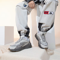 KAPPA卡帕男鞋运动鞋男网面透气春季老爹鞋轻便舒适跑步鞋子男 C15D灰色加绒 42