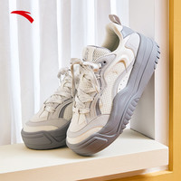 安踏波浪鞋板鞋女鞋小白鞋软底厚底增高潮流百搭复古运动鞋休闲鞋