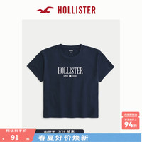 HOLLITER25春新经典LOGO多巴胺欧若风辣妹短袖T恤女装KI357-5000   (165/88A)