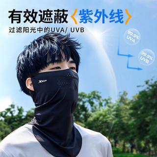 特步（XTEP）防晒面罩骑行冰丝面巾围脖套魔术头巾男女防风尘骑车登山钓鱼装备 黑色【40℃晒不黑/久戴不闷】