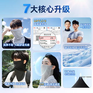 特步（XTEP）防晒面罩骑行冰丝面巾围脖套魔术头巾男女防风尘骑车登山钓鱼装备 黑色【40℃晒不黑/久戴不闷】