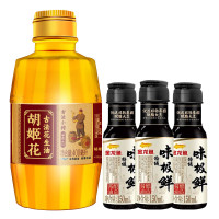 胡姬花 古法小榨花生油小瓶装 400ml+味极鲜酱油150ml*3