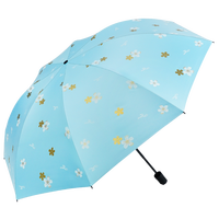 红叶伞遮阳伞三折叠黑胶防嗮伞小巧便携晴雨两用小黑伞男女米美系列