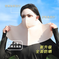 科安净UPF500+防晒脸基尼面罩女防紫外线冰丝夏季透气7A玻尿酸口罩 银灰色【UPF500+全脸防晒面罩】