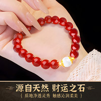 红玛瑙手链手串女款女生女红色串珠手镯纯银手饰女士首饰