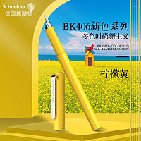 施耐德 官方正品免费刻字 德国进口钢笔BK406向日葵彩色笔杆 正姿矫正小学生三年级EF尖0.35mm 赠原装墨囊一盒