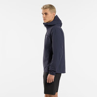 始祖鸟(ARC'TERYX)软壳衣GAMMA LIGHTWEIGHT HOODY男子户外轻便防风透气连帽冲锋衣 黑蓝Black Sapphire XL