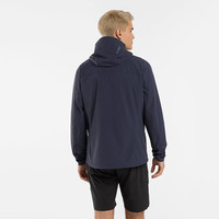始祖鸟(ARC'TERYX)软壳衣GAMMA LIGHTWEIGHT HOODY男子户外轻便防风透气连帽冲锋衣 黑蓝Black Sapphire L