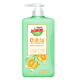 好爸爸 Kispa洗洁精1kg除菌食品用橙油精华除油祛味可洗果蔬长效抑菌 好爸爸 Kispa除油祛味洗洁精1kg