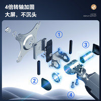 乐歌D6L显示器支架万向伸缩电脑支架电竞大尺寸支架旋转升降支架 D6L黑