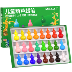 萌卡乐 MCOLOR 儿童不脏手葫芦蜡笔宝宝画画笔水彩笔 12色