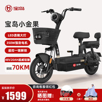 宝岛新国标电动车自行车大容量超威铅酸可上牌电瓶车代步助力长续航家庭代步首选男女通用大容量续航 至尊黑-48V20AH铅酸-续航70公里 遥控解锁