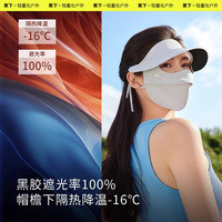 蕉下脸基尼带帽沿遮阳防晒面罩冰丝骑行护颈口罩医美全脸防晒面罩 元气蜜桃【腮红护颈】