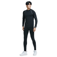 步锐特（BURUITE）运动套装男紧身衣健身房羽毛球训练服长袖速干衣跑步服骑行服秋