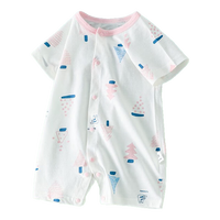 贝肽斯婴儿衣服夏季薄款连体衣新生儿短袖舒凉透气空调房亲肤面料