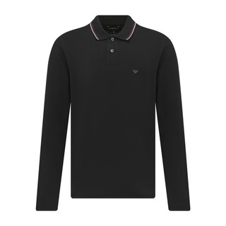 Emporio Armani阿玛尼 男士纯棉商务休闲Polo衫长袖T恤 3XL 黑色