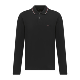 Emporio Armani阿玛尼 男士纯棉商务休闲Polo衫长袖T恤 3XL 黑色