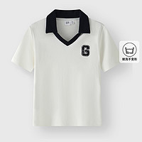 Gap 女装高弹撞色翻领短袖Polo衫 T465266