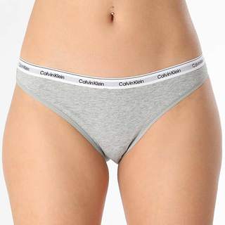 Calvin KleinCK内衣女士棉质透气性感比基尼三角内裤 三条装 MPI黑白灰 XL