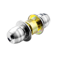 门锁家用通用型球形锁室内卧室卫生间锁具老式房门木门不锈钢圆锁 【福利-拉丝亮铬款】（不带钥匙）锁边距60=锁舌5cm