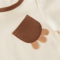 童泰婴儿打底衫秋季男女宝宝衣服休闲外出洋气可爱儿童百搭上衣 米白 100 cm