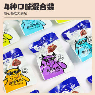 蒙亮内蒙古特产牛肉粒零食手撕风干牛肉干休闲小吃即食小包装120g 混合装（原味、五香、烧烤、香辣）