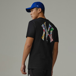 NEW ERA 纽亦华 24夏新款MLB圆领短袖T恤男女情侣款NY花卉印花宽松t恤潮