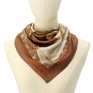 Coach 蔻驰 女式 Tabby 印花丝绸方形, 抛光琥珀