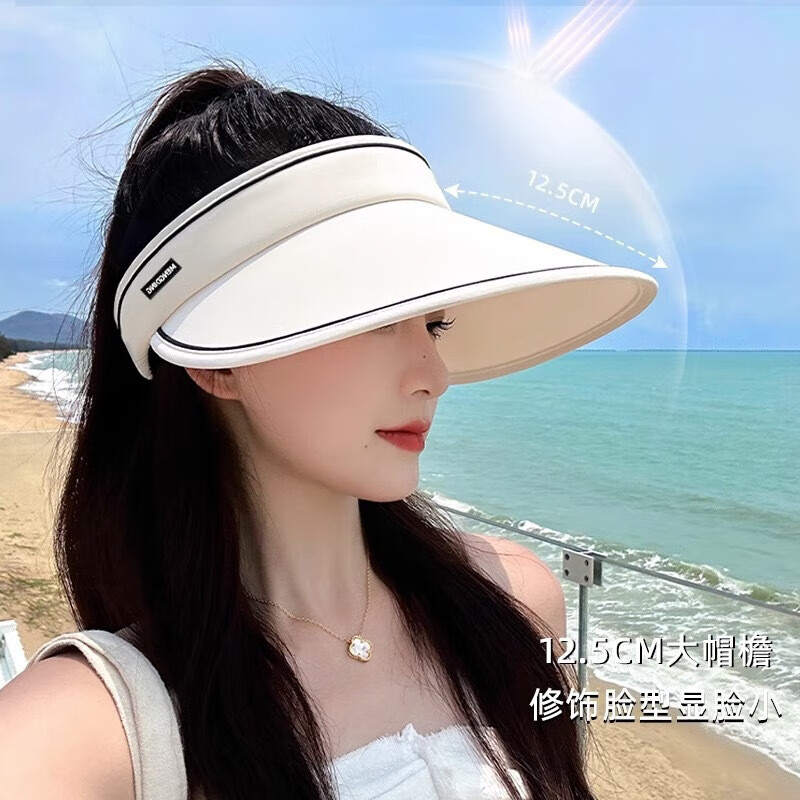 美丽公主空顶透气防晒帽女款夏季遮脸口罩面罩遮阳帽无痕一体显脸小