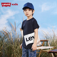 Levi's 李维斯童装男童纯棉舒适短袖T恤夏季儿童上衣大小童 正黑色 160 /76 【身高152-158cm】 160(L)