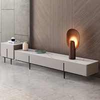 意式轻奢岩板电视柜茶几组合现代简约北欧小户型客厅柜黑白色极简