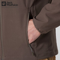 Jack Wolfskin狼爪夹克男春季款户外运动休闲防风防泼水舒适透汽保暖软壳外套 664-5719/啡咖色 3XL 185/112A