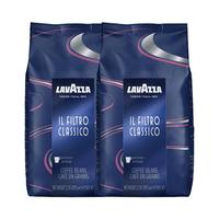 LAVAZZA拉瓦萨意大利美式经典蓝袋咖啡豆中烘1kg*2