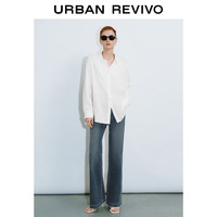 UR2024秋季女装知识分子风通勤压褶开襟衬衫UWM240010 本白 XL