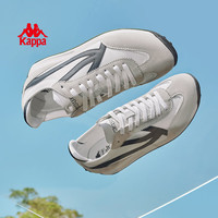 Kappa卡帕轻风复古女鞋轻便软底运动跑步鞋子女薄底2025春季百搭休闲潮 经典白/黑色 40