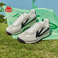 Kappa卡帕轻风复古女鞋轻便软底运动跑步鞋子女薄底2025春季百搭休闲潮 经典白/黑色 37